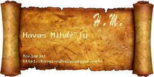Havas Mihály névjegykártya